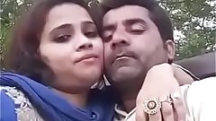 boobs press kissing in park selfi video