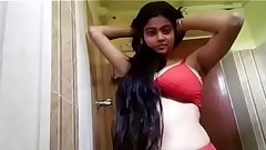 indian girl bathing